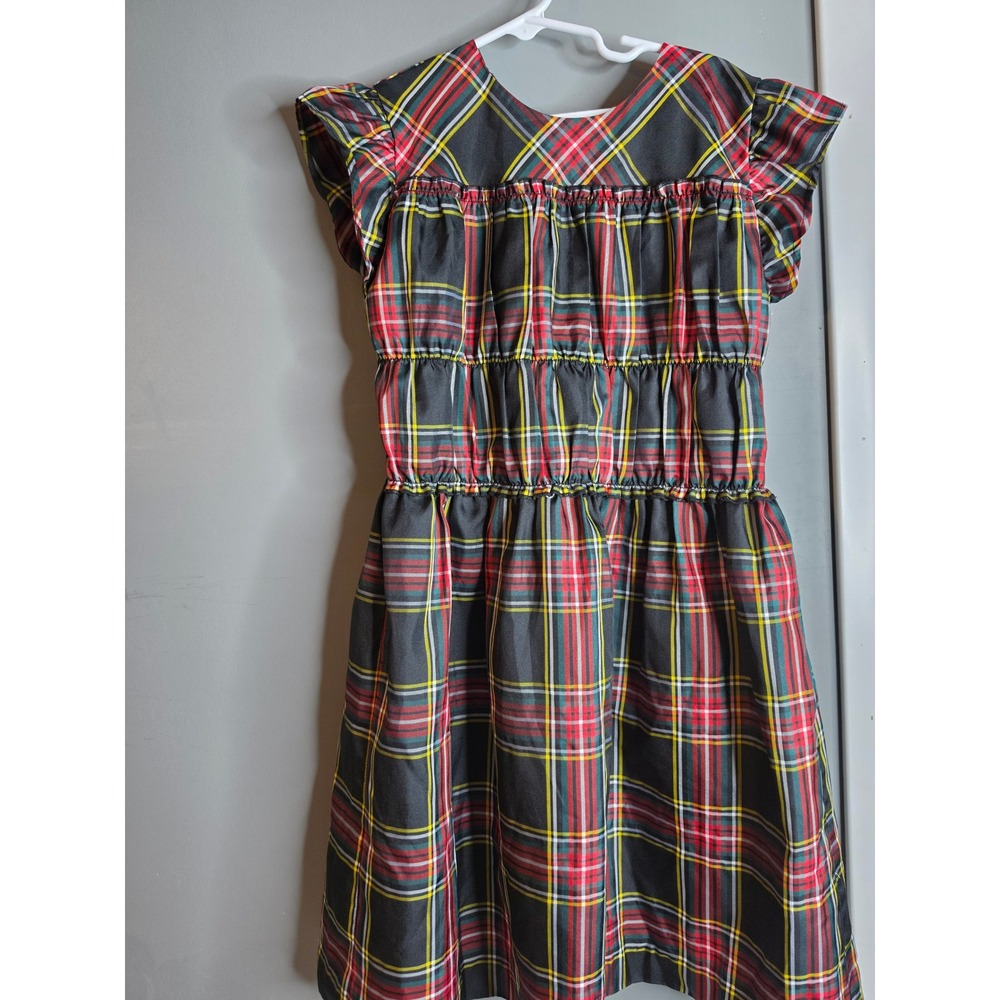 Crewcuts J.Crew Girls Plaid Smocked Dress Red Green Tartan Size 10 Holiday
